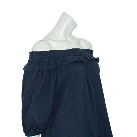 MISA Los Angeles Off Shoulder Mini Dress Blue Cotton size Medium - Picture 8 of 8